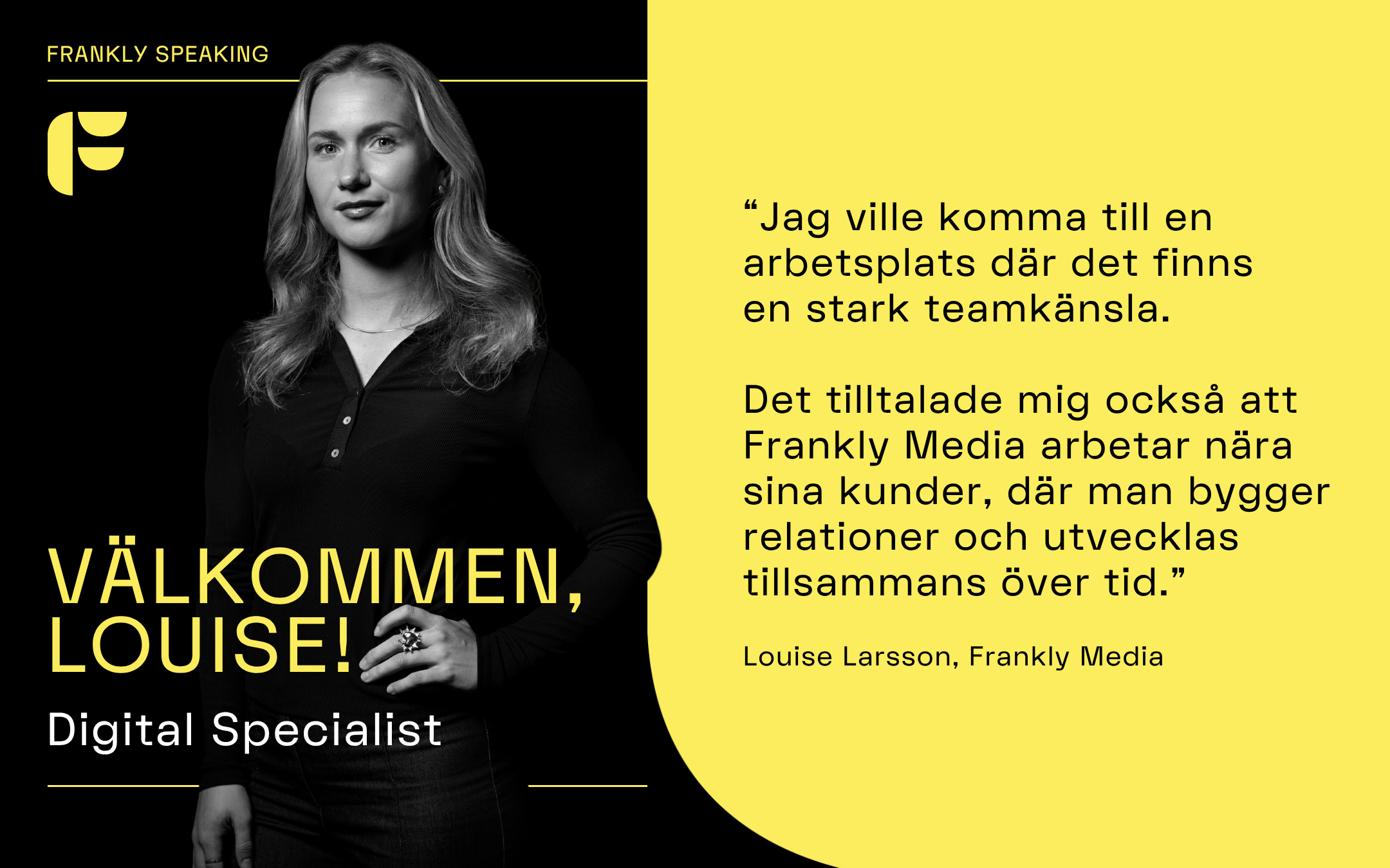 Välkommen Louise! Vår nya Digitala Specialist